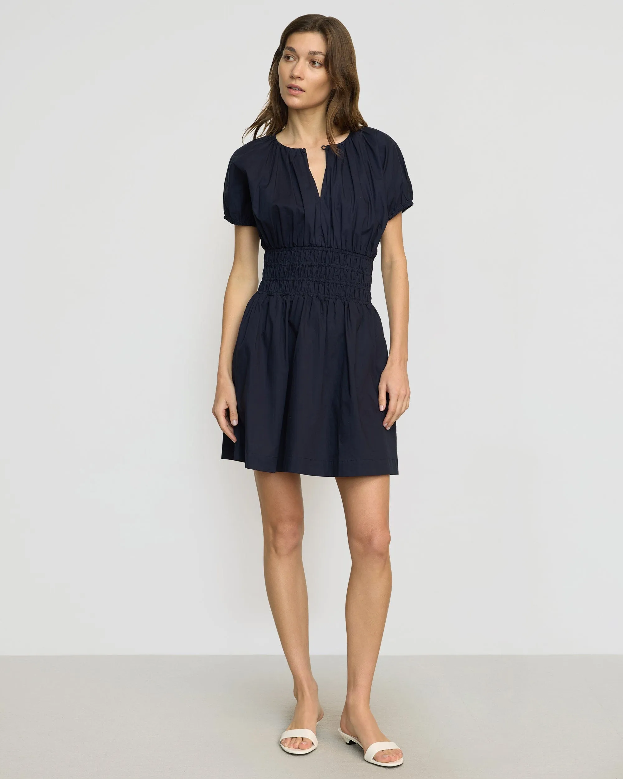 Special-Occasion Comfort Fit Kaci Cinched-Waist Organic Cotton Dress