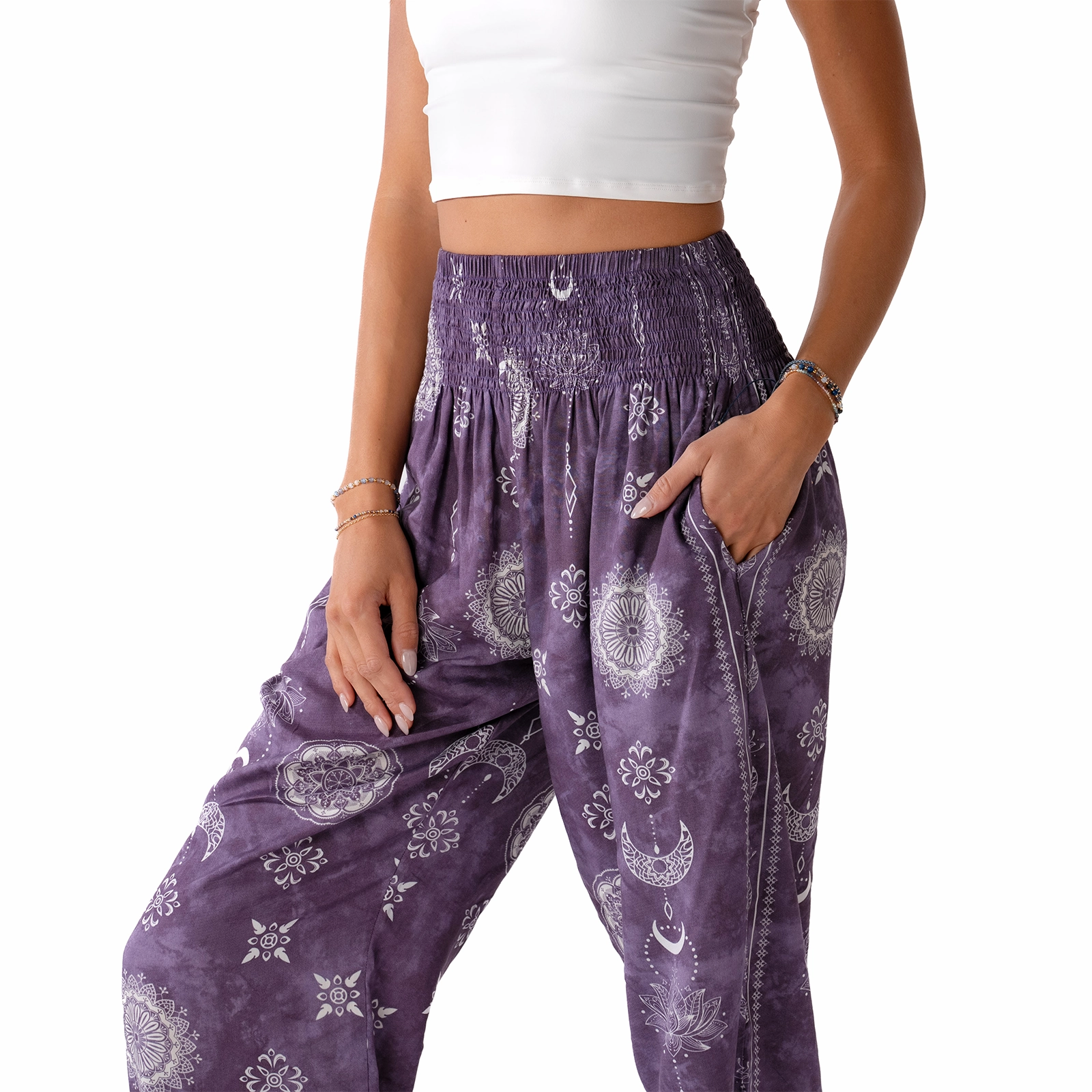 Relaxed Style Mystic Plum Harem Pants