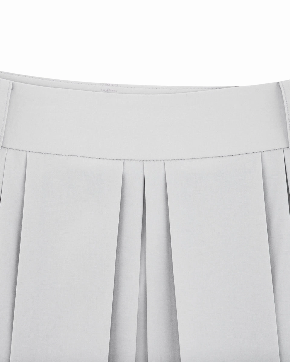 Curve Friendly hypoallergenic material logo-embellished pleated skirt - Grey