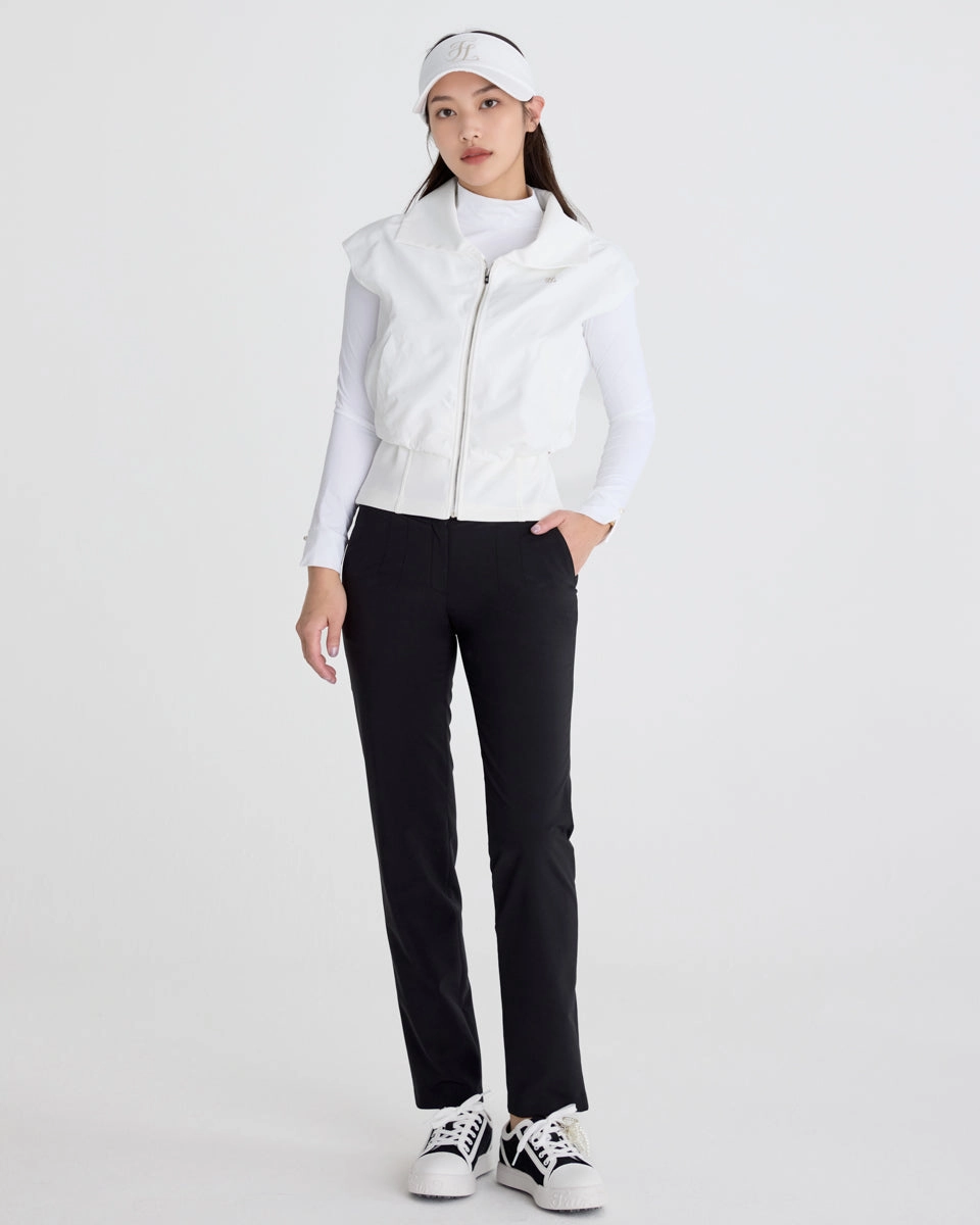 Slim Stretch Fit Active Comfort Fit Back band straight fit pants - Black