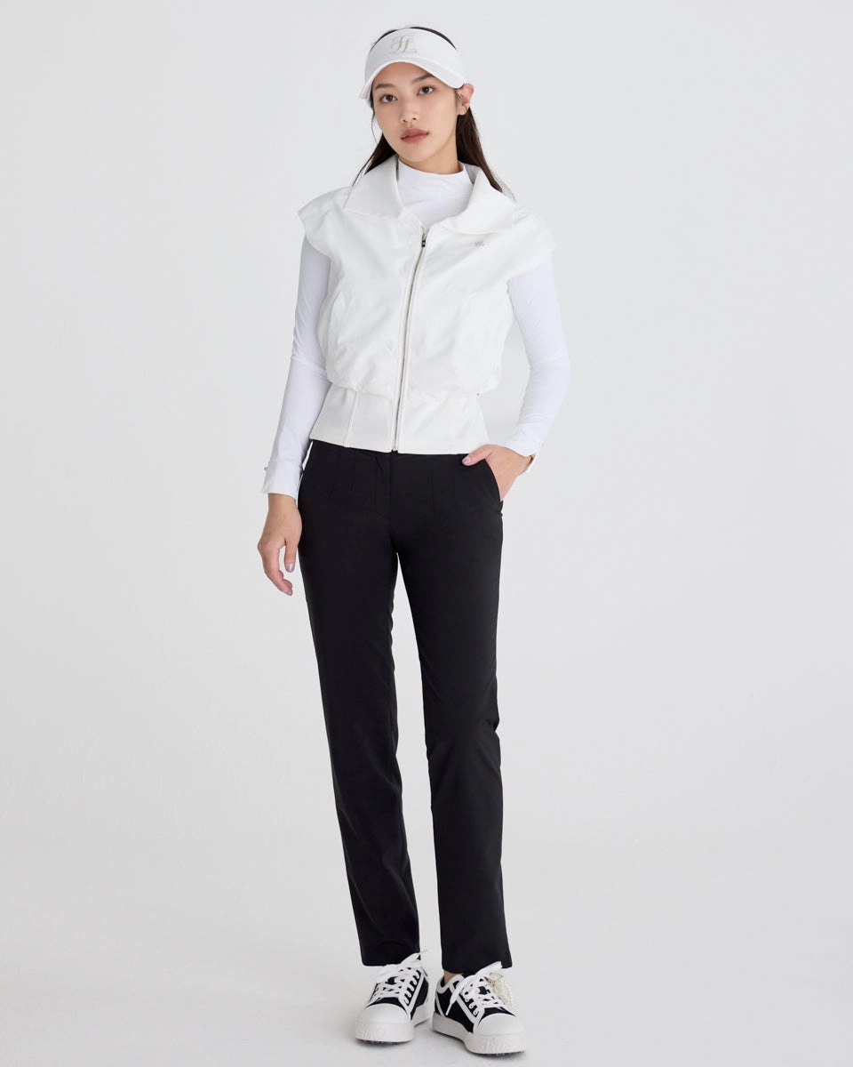 Comfy Ease Back band straight fit pants - Black