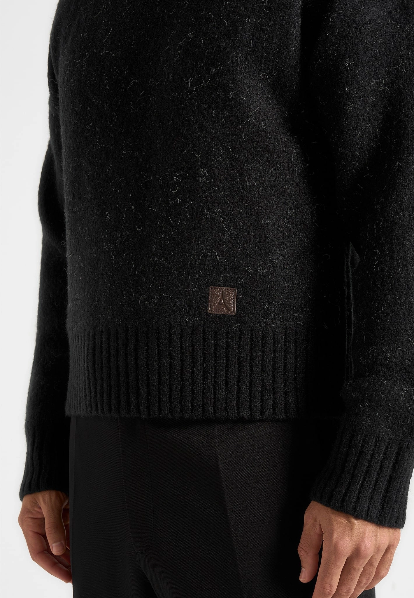 Casual Wear Kamil - Art Slogan Brushed Wool Knit Jumper - Black