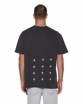ALLDAY BIGGIE SS TEE FADED BLACK Heather Jersey Material