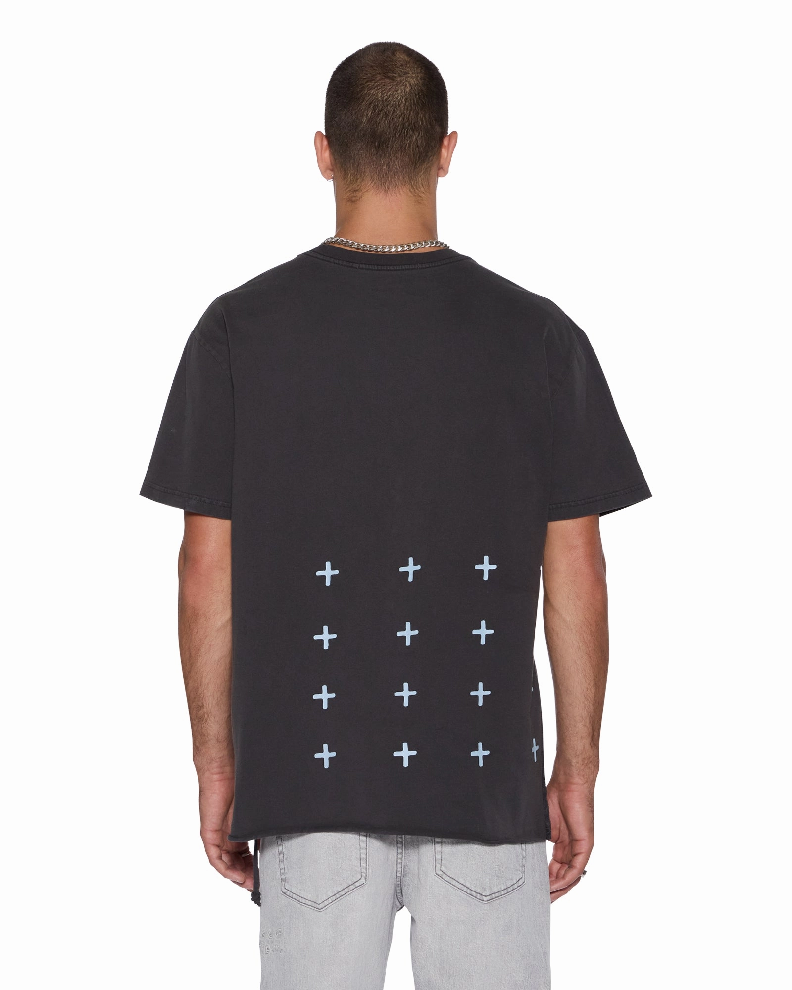 ALLDAY BIGGIE SS TEE FADED BLACK Heather Jersey Material