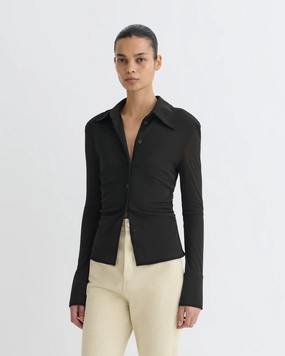 NonIrritatingSeams Ultraviolet Protection Finish Idana - Mesh Jersey Shirt - Antracite/Black