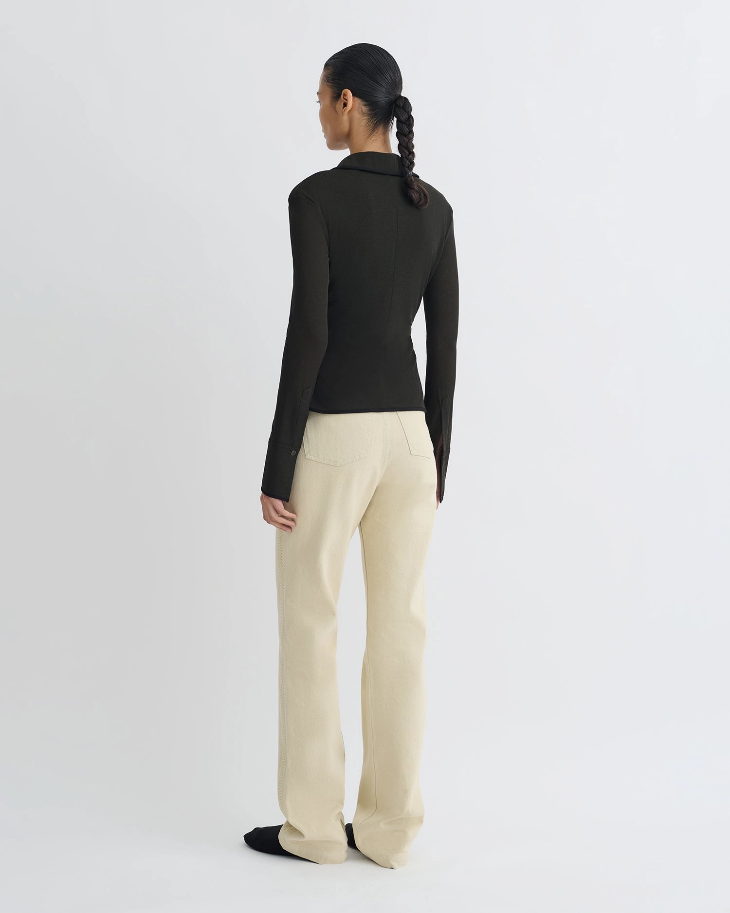 Loose Tee Idana - Mesh Jersey Shirt - Antracite/Black