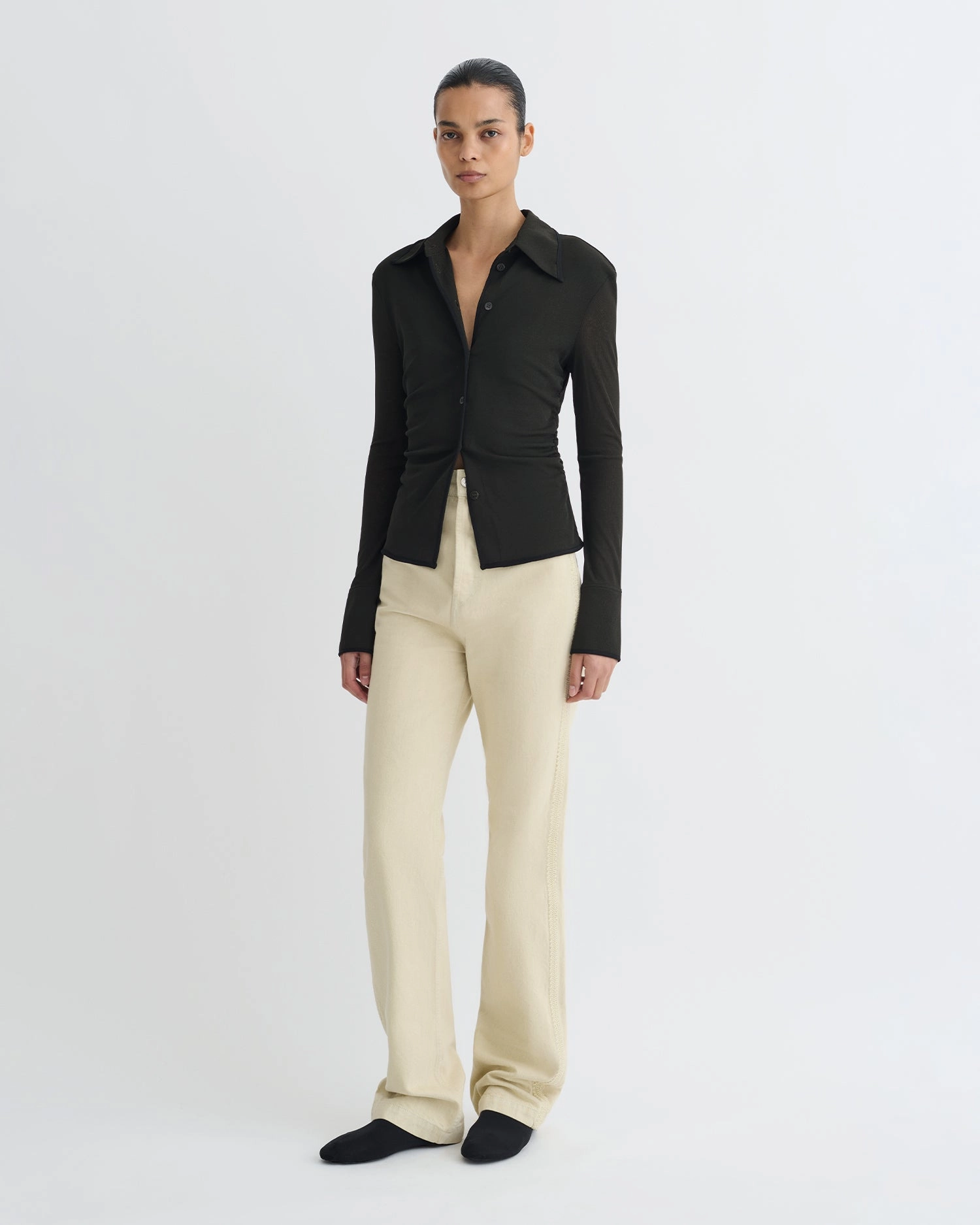 Hidden Storage Pockets Idana - Mesh Jersey Shirt - Antracite/Black