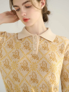 Marisol POLO Small Square Neck Puff Sleeve Knit Sweater Seasonal Fit Ready Style