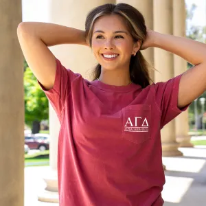 Alpha Gamma Delta Block Letters T-Shirt - Crimson