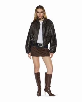 Weather Coat ALPHA CROP BOMBER WORN BLACK