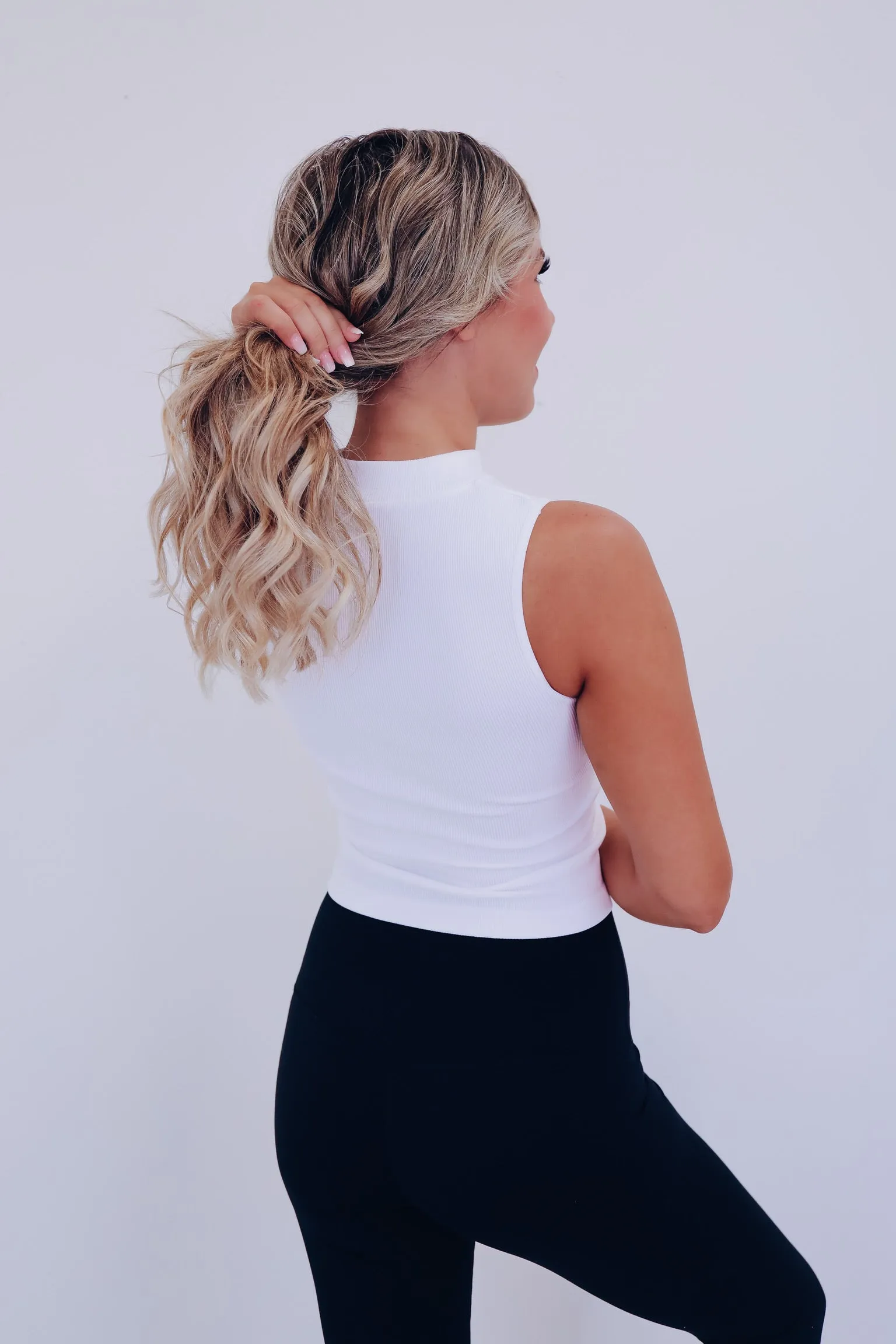 Always Classy Mock Neck Tank - White