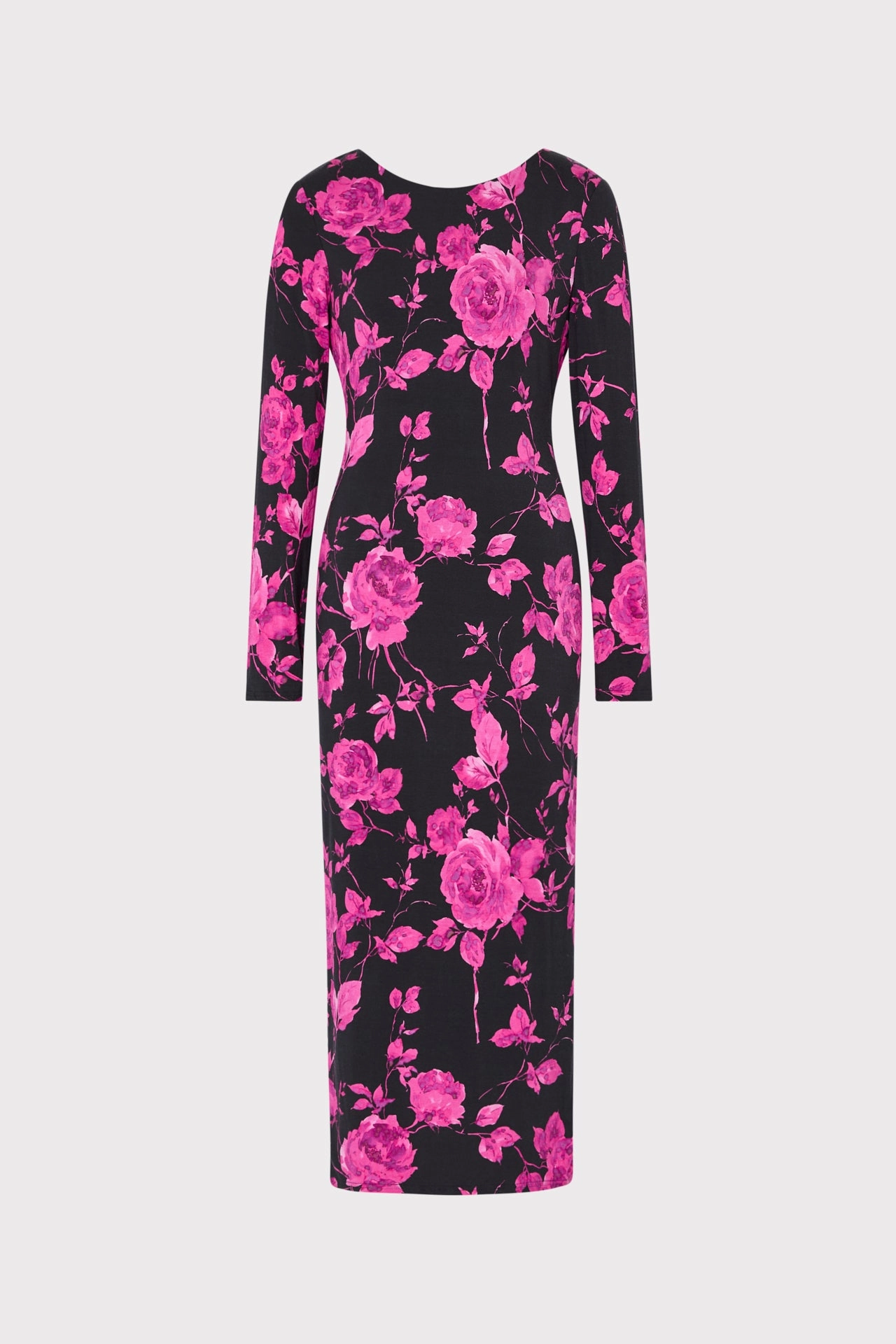 Amarilla Rose Jersey Midi Dress Shrinkage Control Treatment Circular Knit Technique