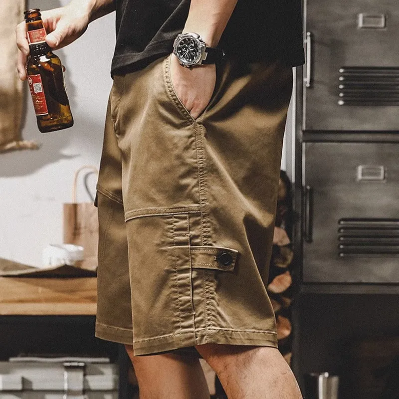 American Retro Loose Thin Large Size  Casual Cargo Shorts