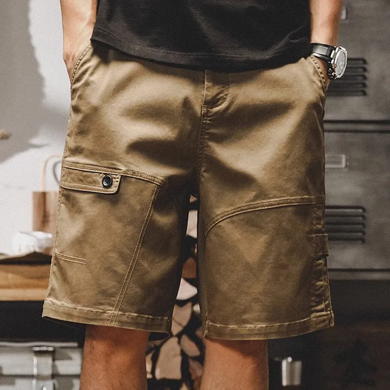 American Retro Loose Thin Large Size  Casual Cargo Shorts