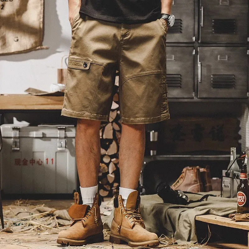 American Retro Loose Thin Large Size  Casual Cargo Shorts