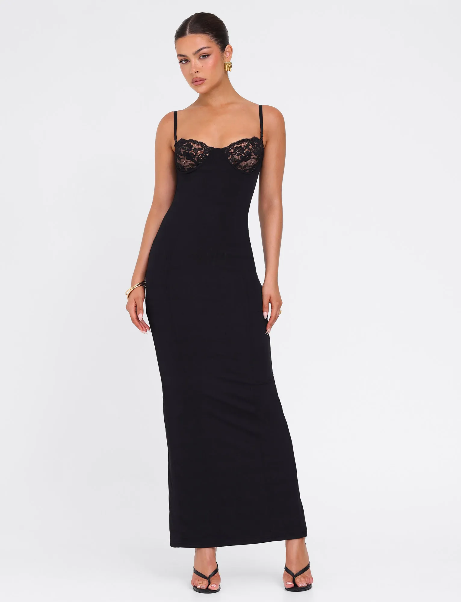 Sculpted Form Classic Flow ALLURA MAXI DRESS - BLACK
