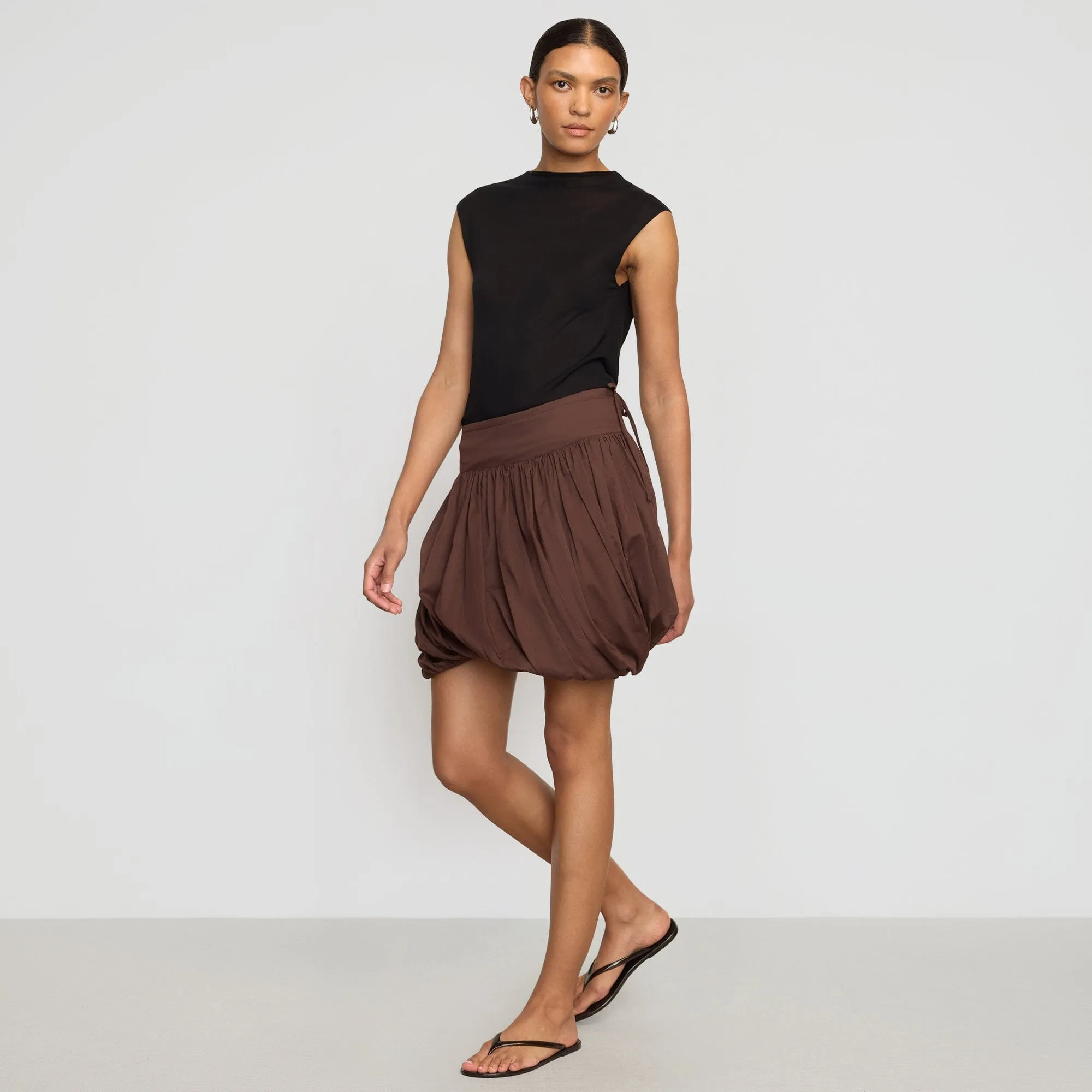 Art Gallery Visit Laidback Feel Anat Organic Cotton Twist-Bubble Skirt