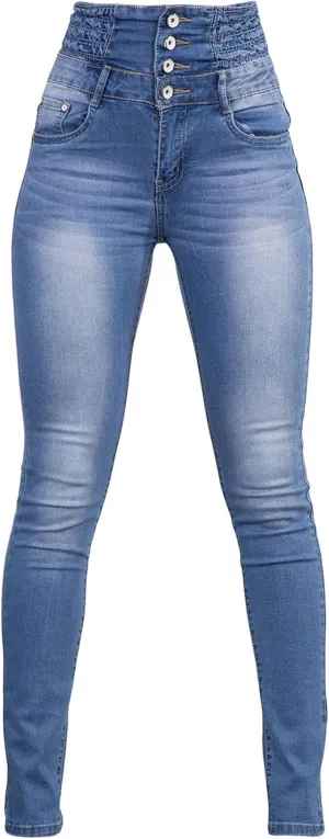 Andongnywell Womens Comfort High Waist High Rise Skinny Jeans high-Rise Slim-fit Plus Size Denim Pants