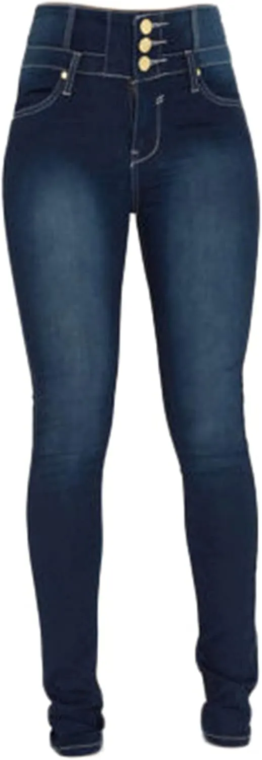 Andongnywell Womens Comfort High Waist High Rise Skinny Jeans high-Rise Slim-fit Plus Size Denim Pants
