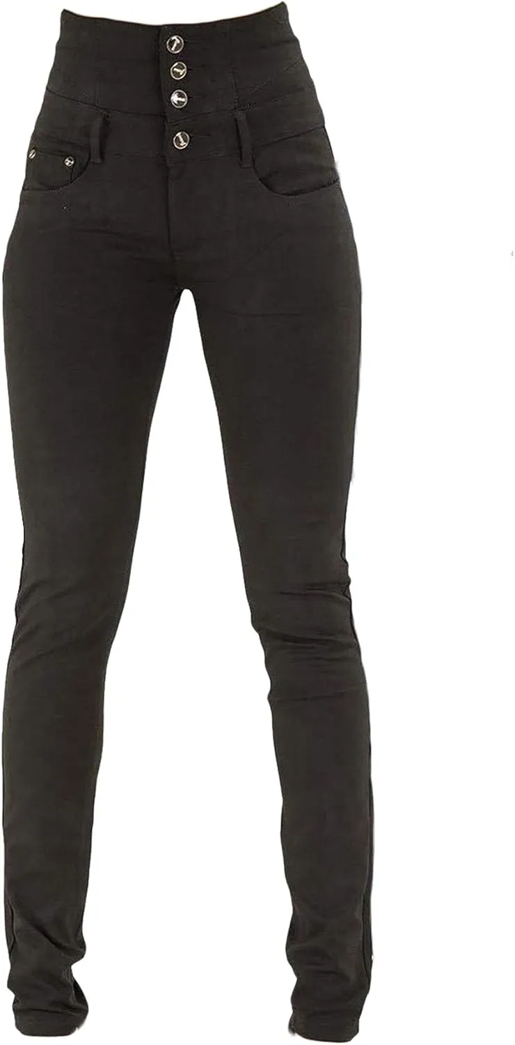 Andongnywell Womens Comfort High Waist High Rise Skinny Jeans high-Rise Slim-fit Plus Size Denim Pants