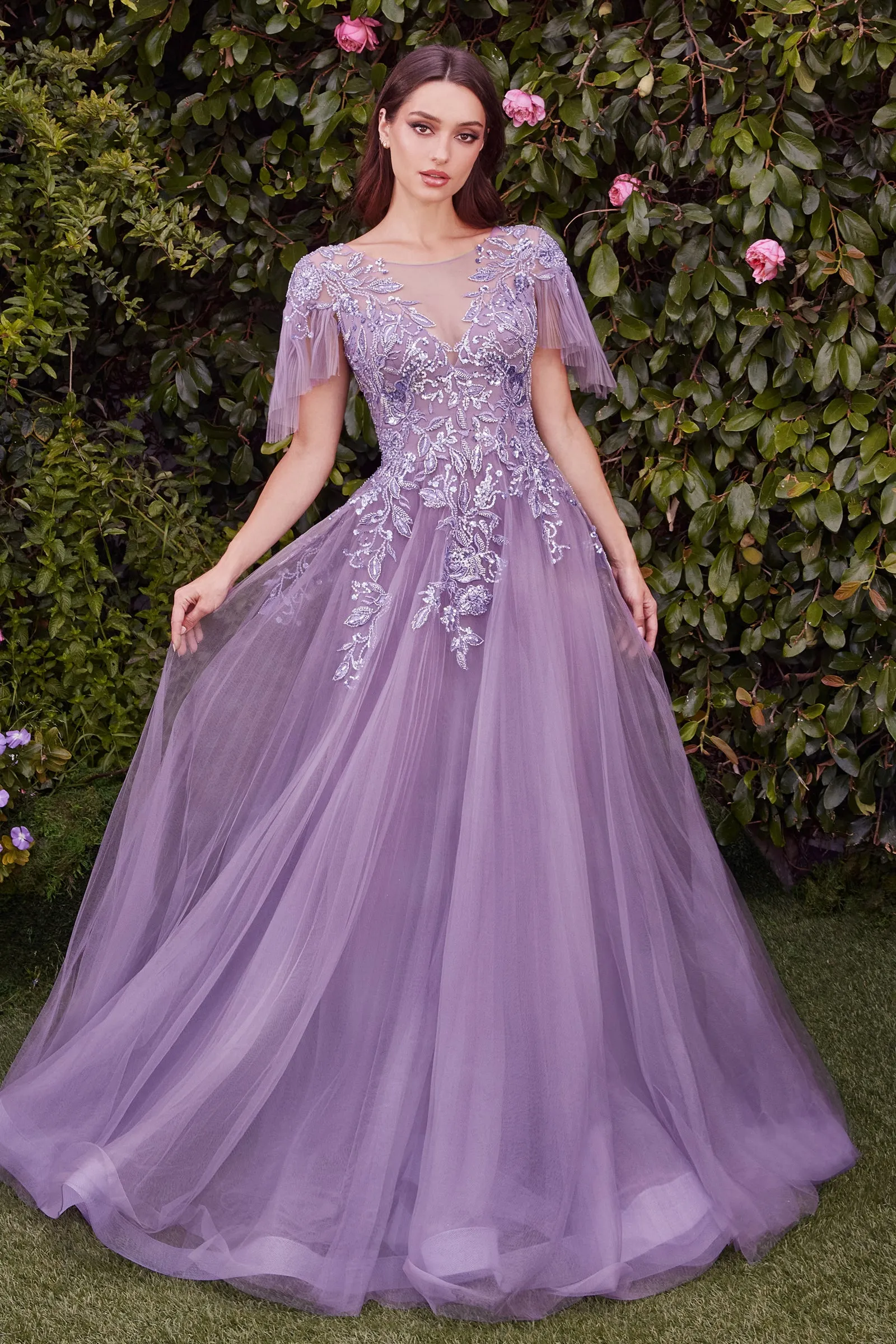 ANDREA & LEO A1351 Estate Floral Tulle Gown