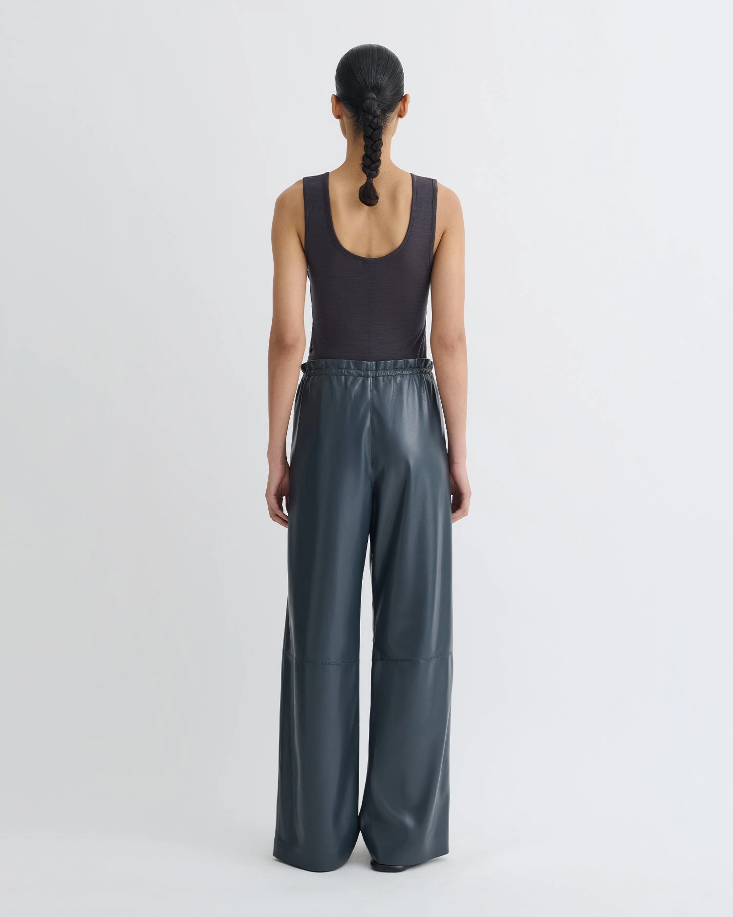 Anesa - Okobor? Alt-Leather Top - Steel Blue/Grey MinimalistAesthetic DoubleStitchedSeams