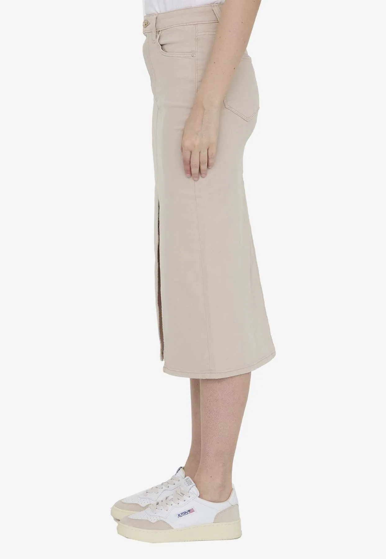 Angela Midi Skirt with Front Slit