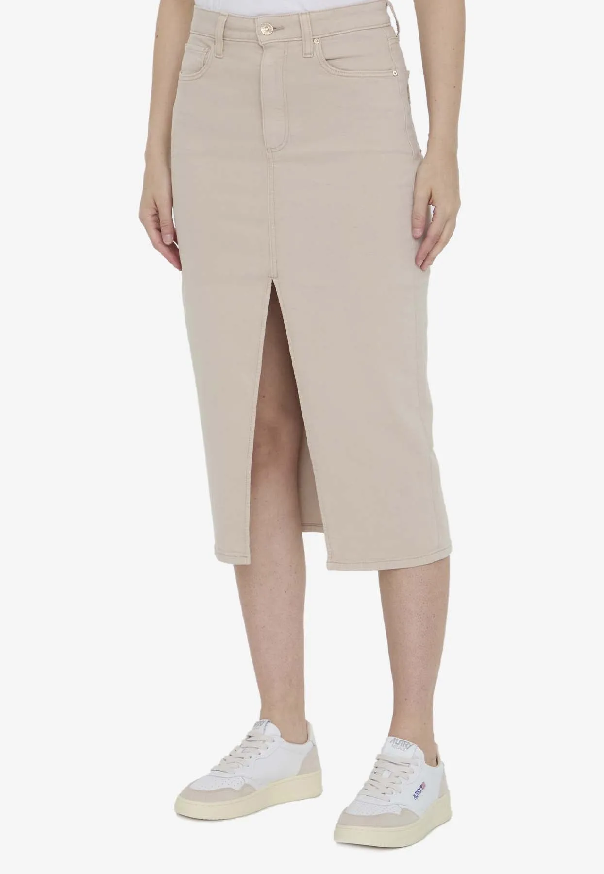 Angela Midi Skirt with Front Slit