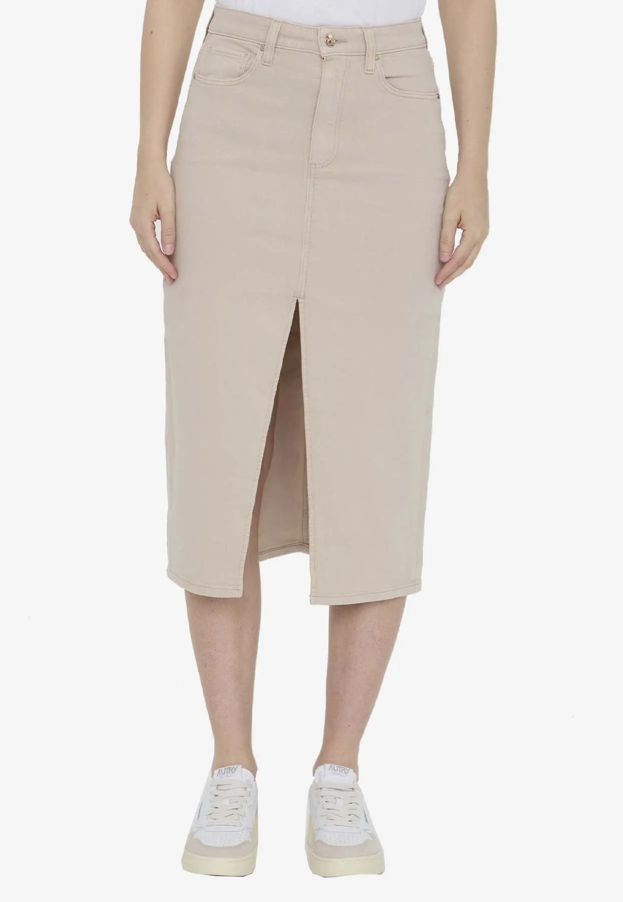 Angela Midi Skirt with Front Slit