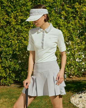 Twist Front Design Smart Fit [Final sale] Malhia Kent Tweed Skirt - Grey