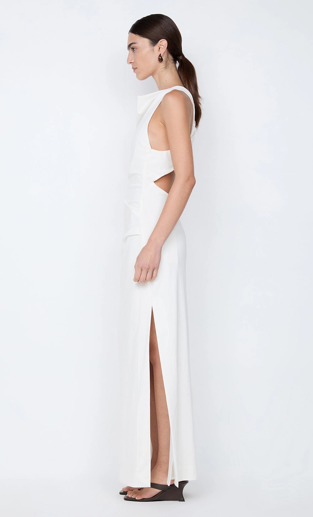 ANNETTA COWL NECK MAXI DRESS - WHITE Perfect Mood