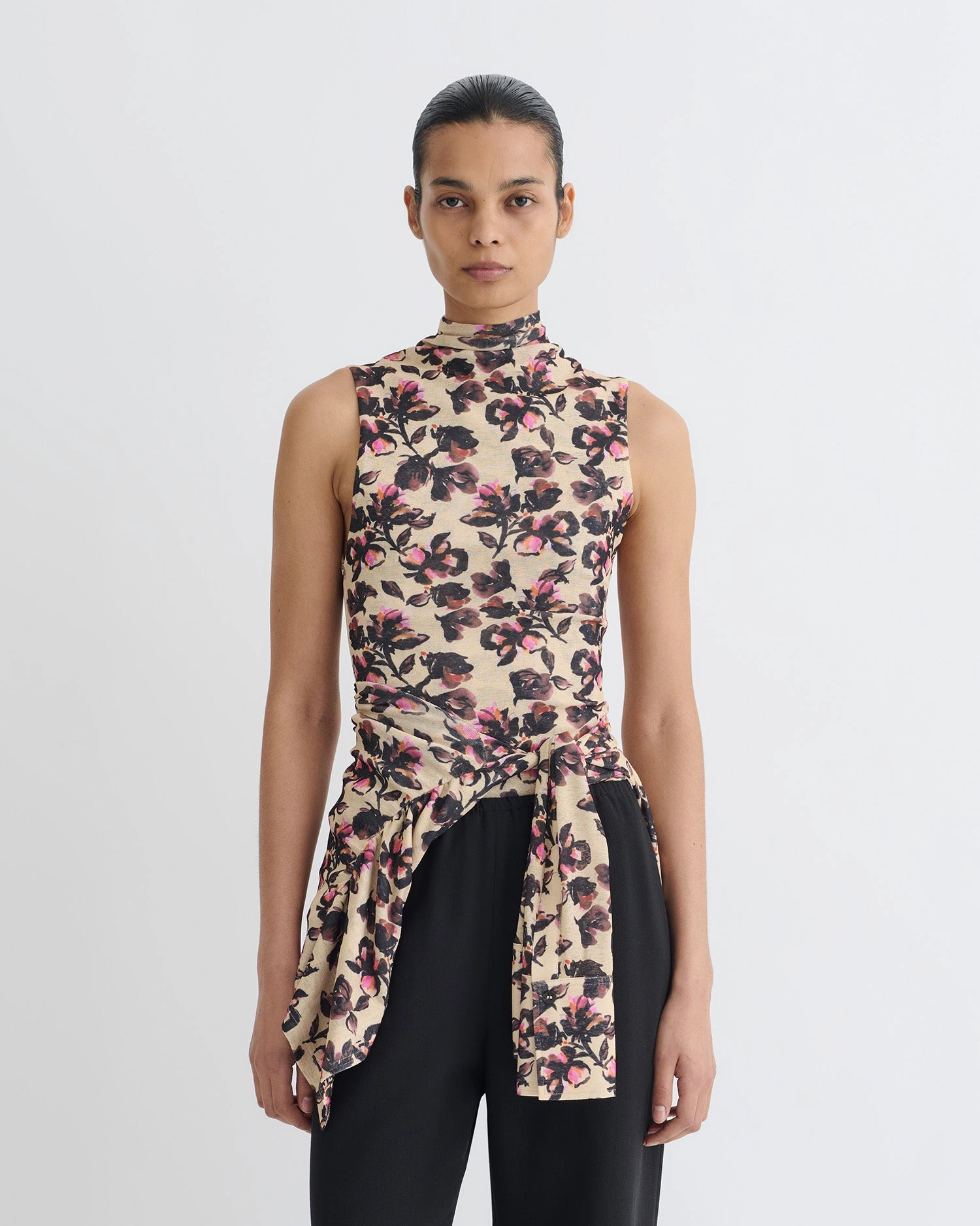 ColorfastMaterial Annyka - Printed Mesh Jersey Top - Tapestry Floral