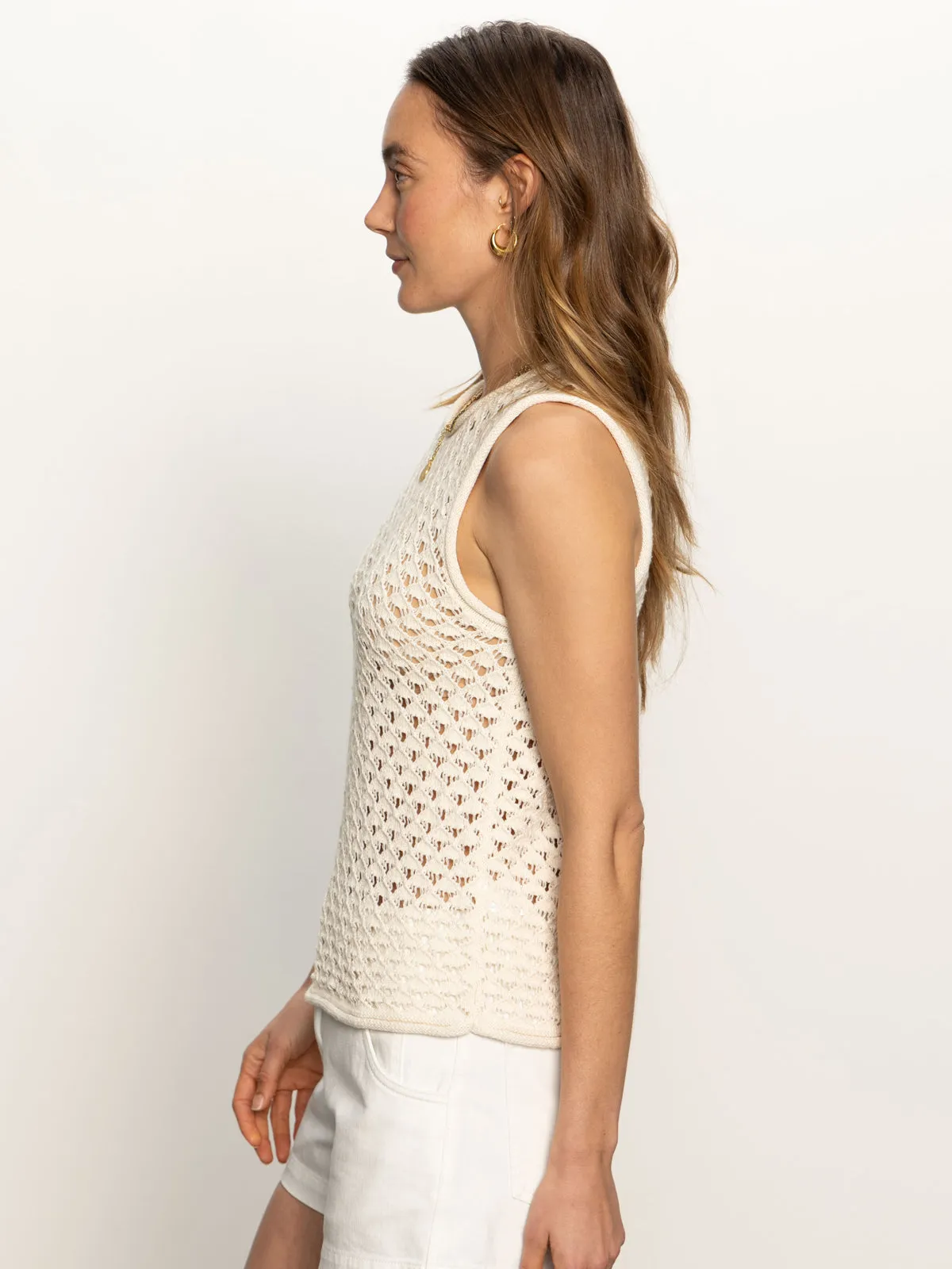 Crochet Shell Sweater Eco Natural Formal Elegance MinimalBranding