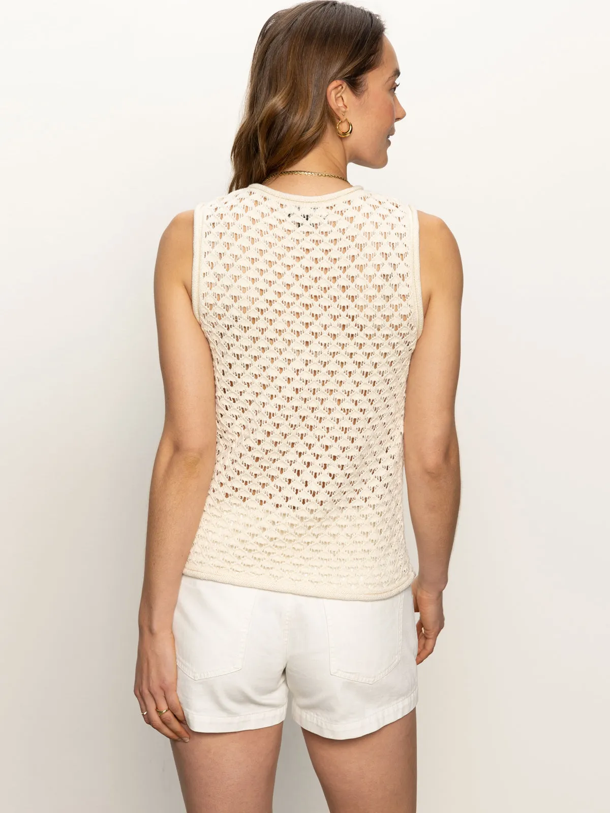 Comfy Top Crochet Shell Sweater Eco Natural
