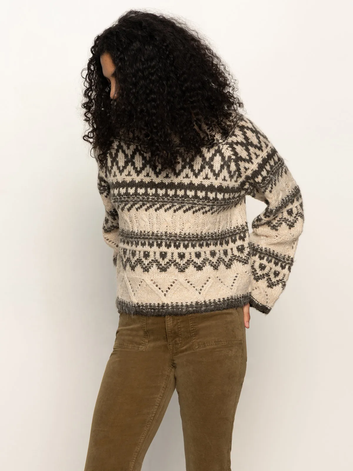 Sleeveless Tee Fairisle Crew Neck Sweater Light Oat Multi