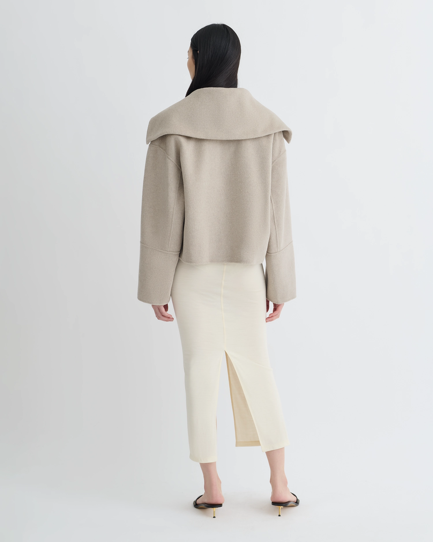 HighVisibility Trim Maxe - Double Wool Jacket - Stone