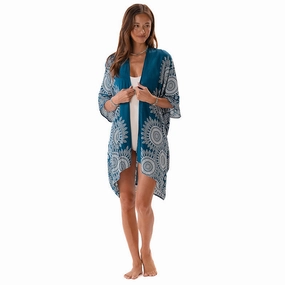 Low Profile Zipper Closure Stretch Blouse Bora Bora Kimono