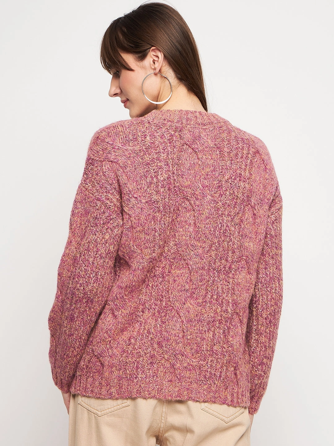 Madame Pink Knit Pullover Sport Performance