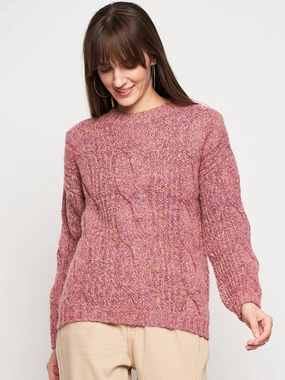 Madame Pink Knit Pullover All Day Wear Cozy Layer Fit
