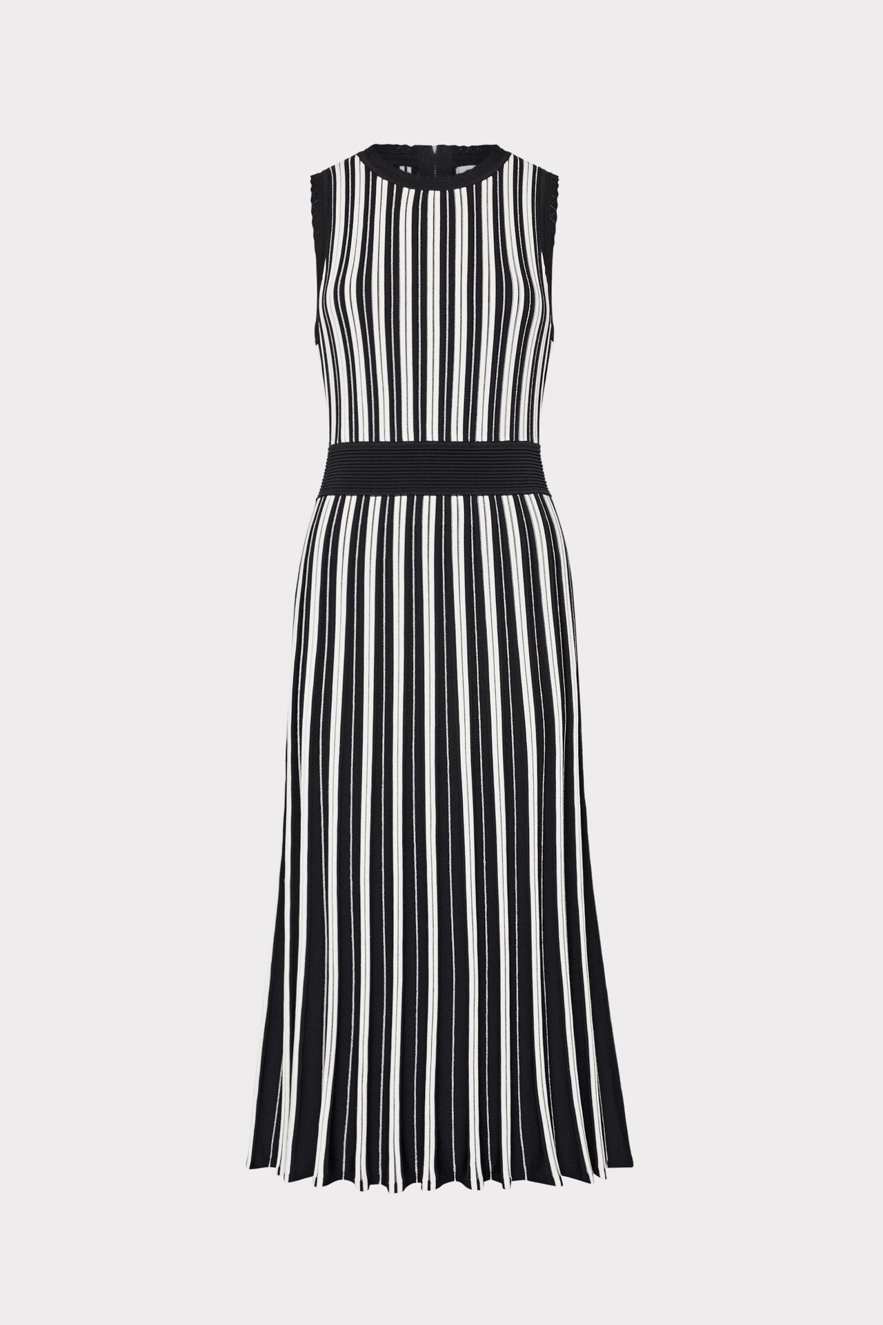 Thermoregulating Fabric skin friendly Sleeveless Pleated Midi Dress