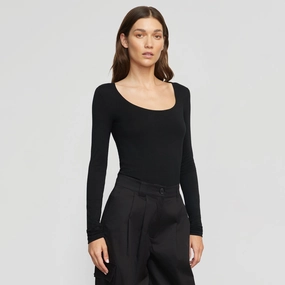 Skyler Square-Neck Long-Sleeve Tee ZeroWastePattern Odor Resistant