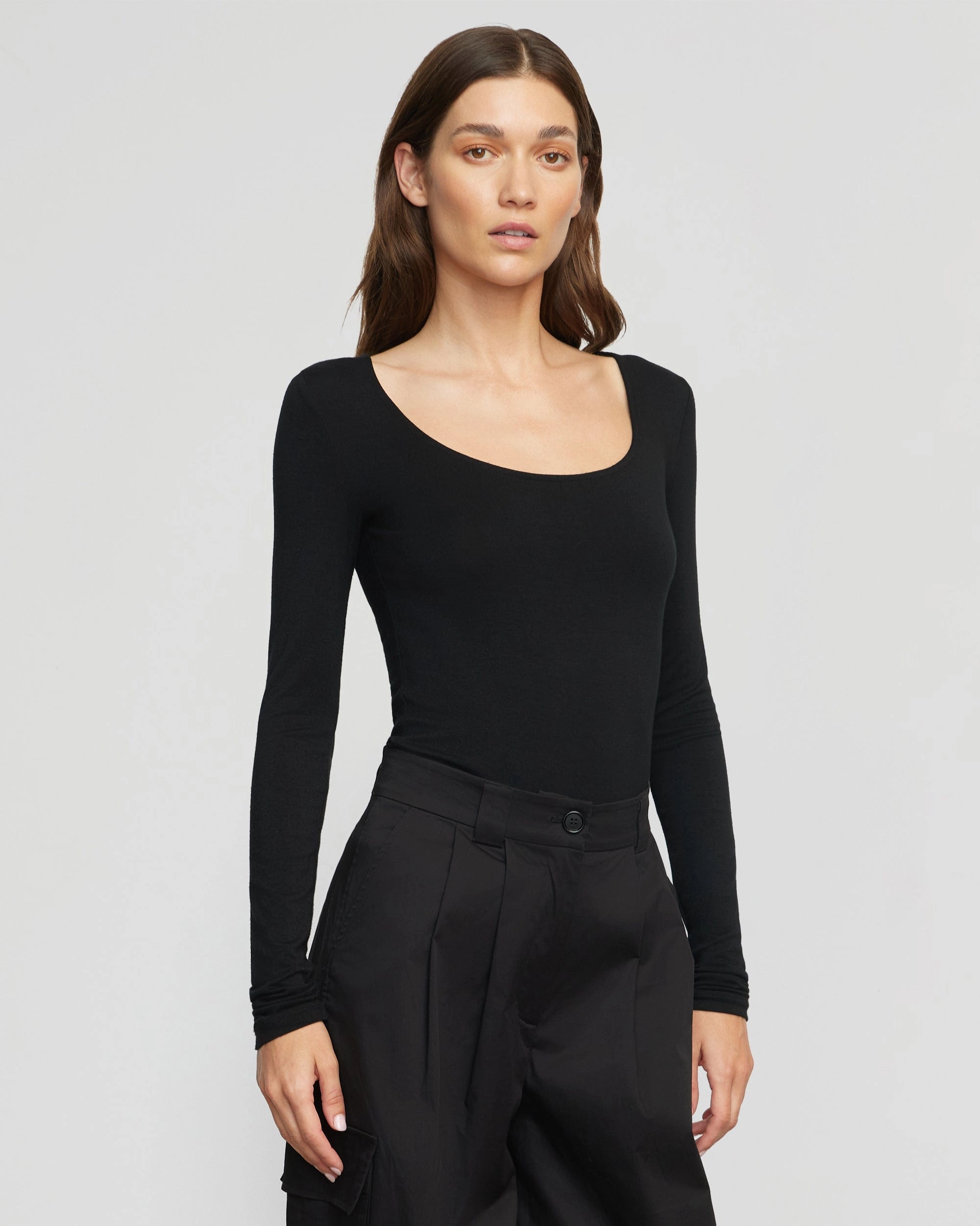 TurtleneckDesign Skyler Square-Neck Long-Sleeve Tee