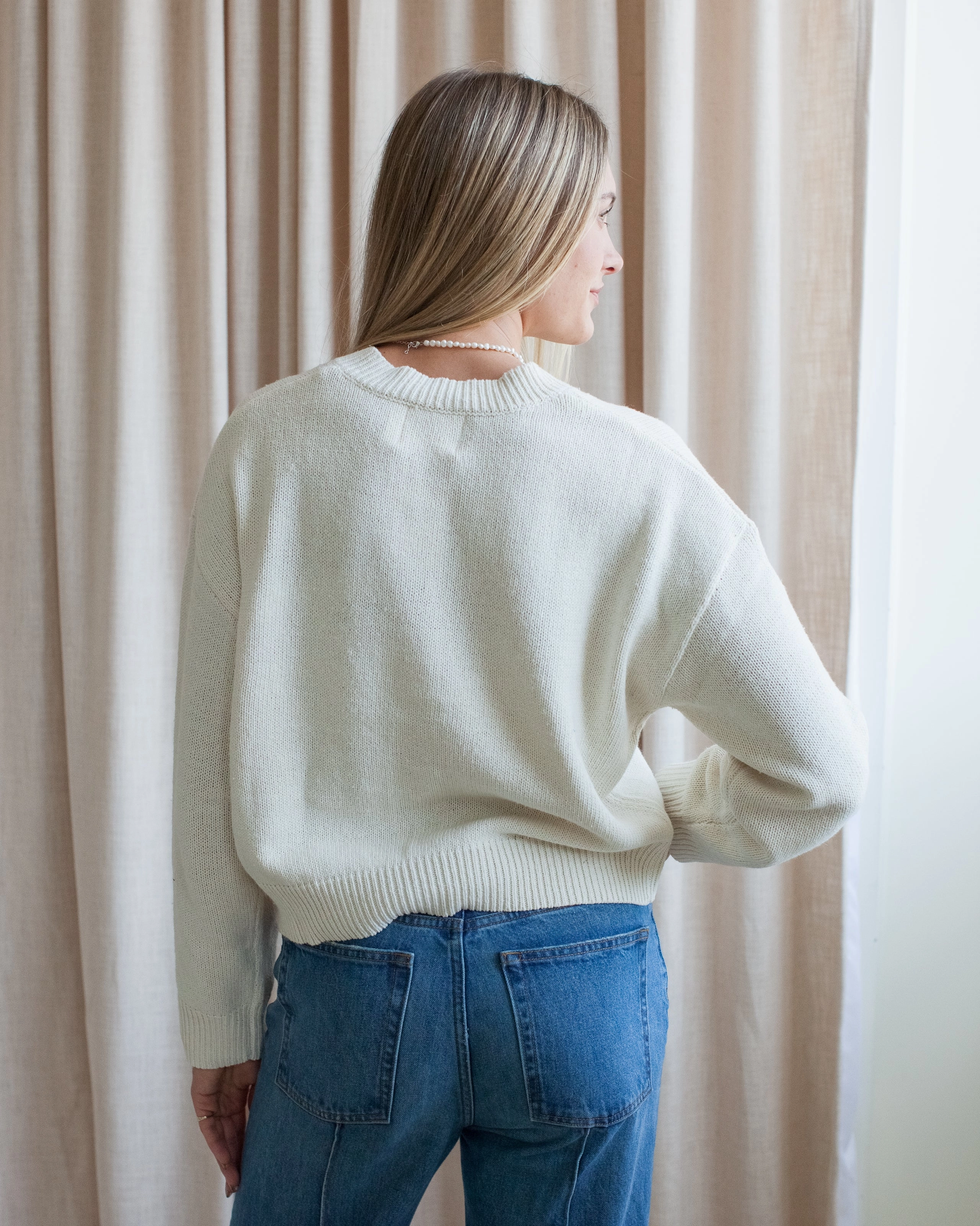 Ophelia Cardigan- Cream Soft Microfiber Surface