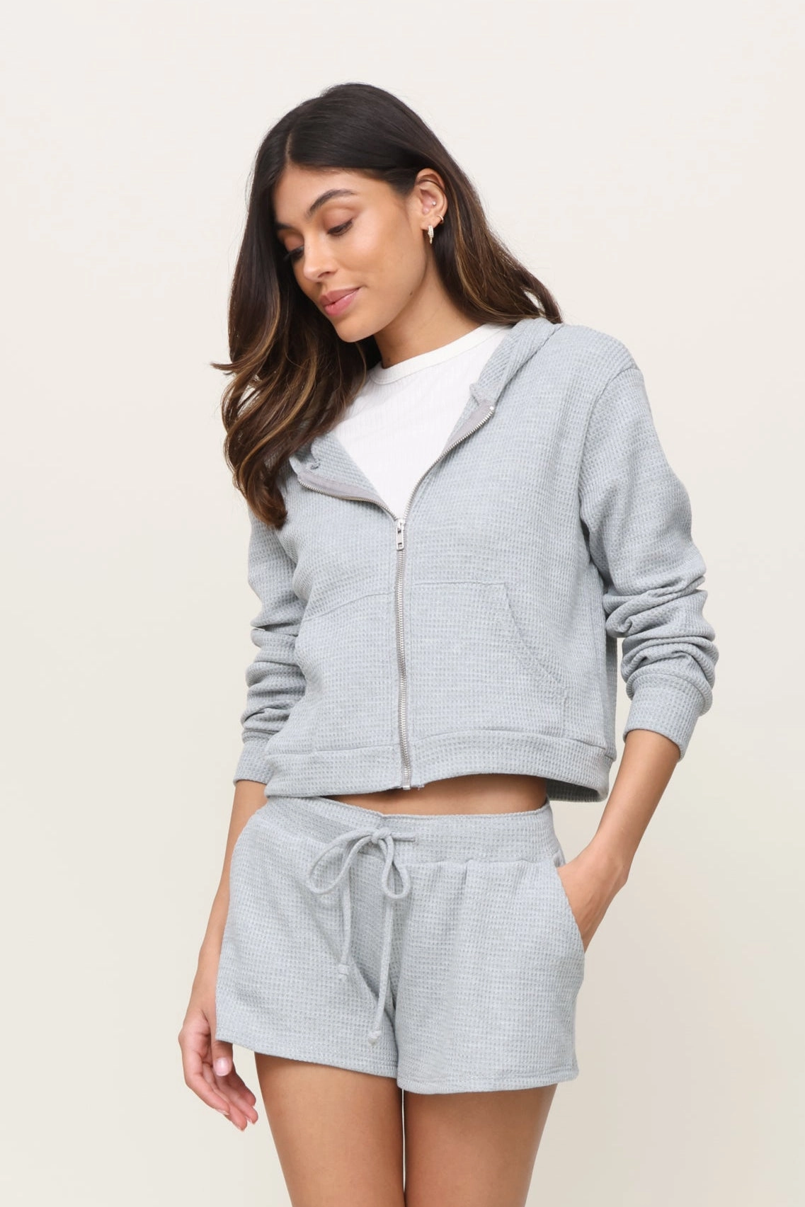 Lazy Day Waffle Zip Up Travel Warmth