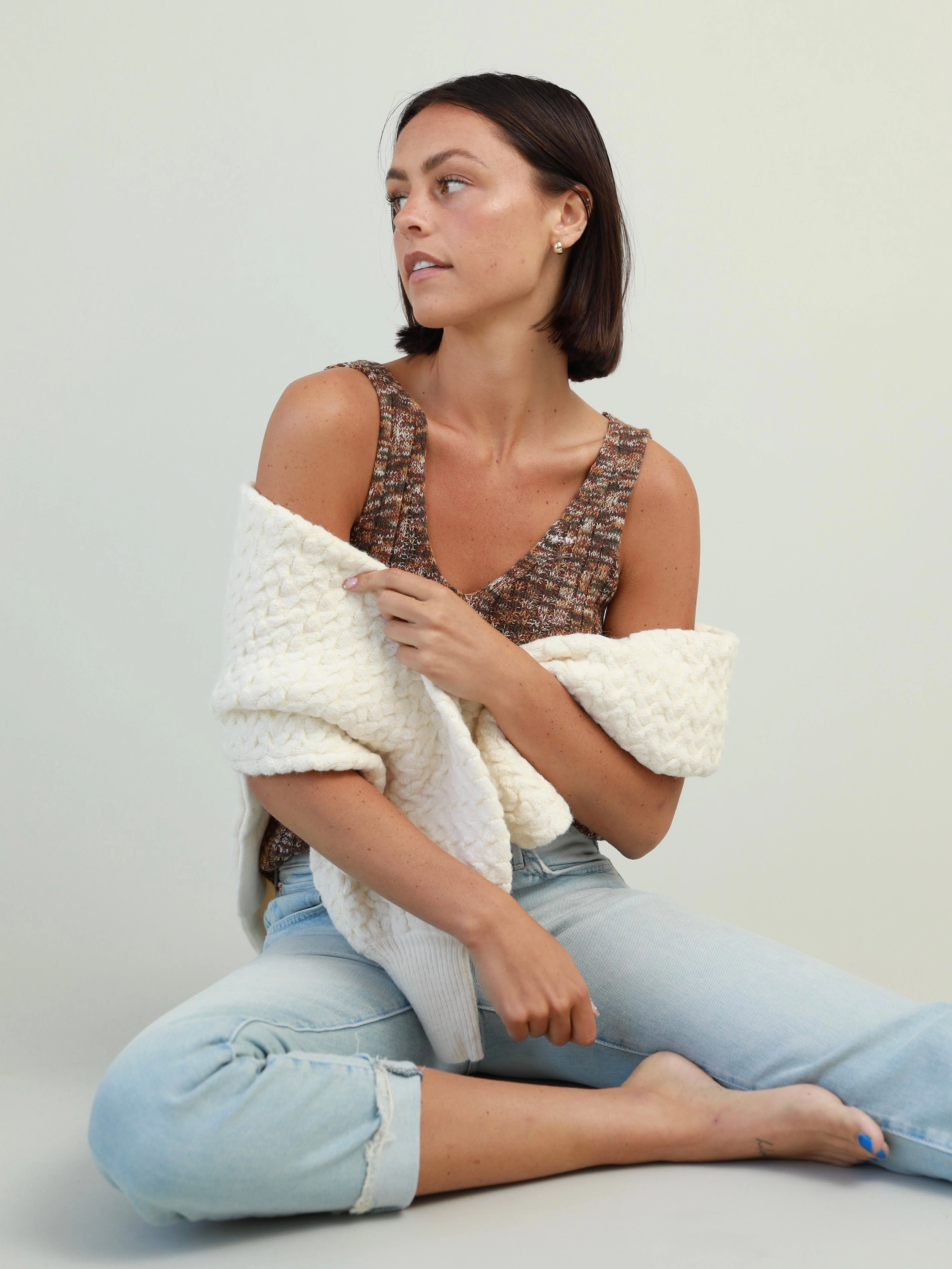 Cafe Mocha Knit Ribbed Collar Design