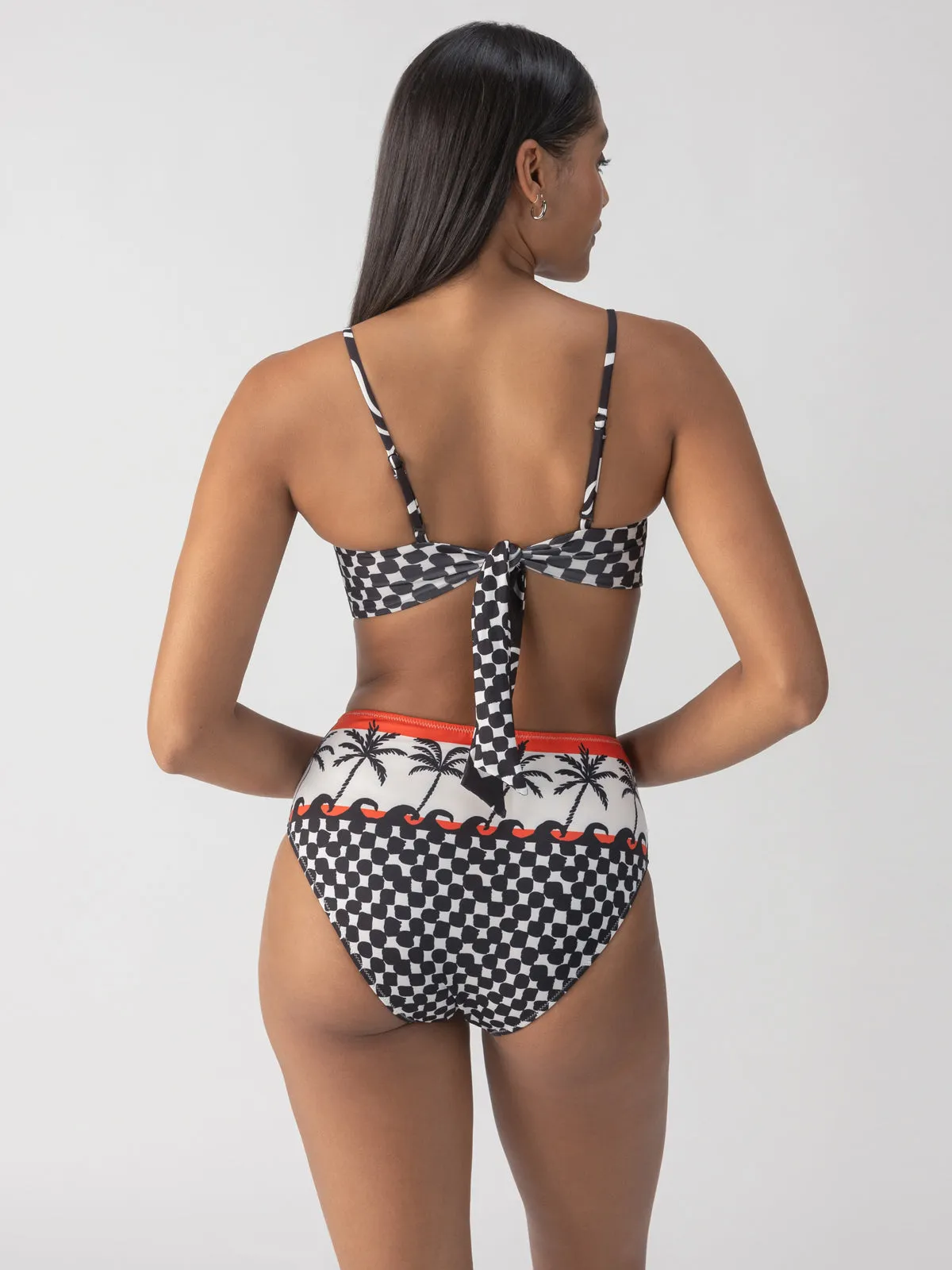 DoubleStitchedHem Beach Conversations Reversible Bandeau Bikini Top Black