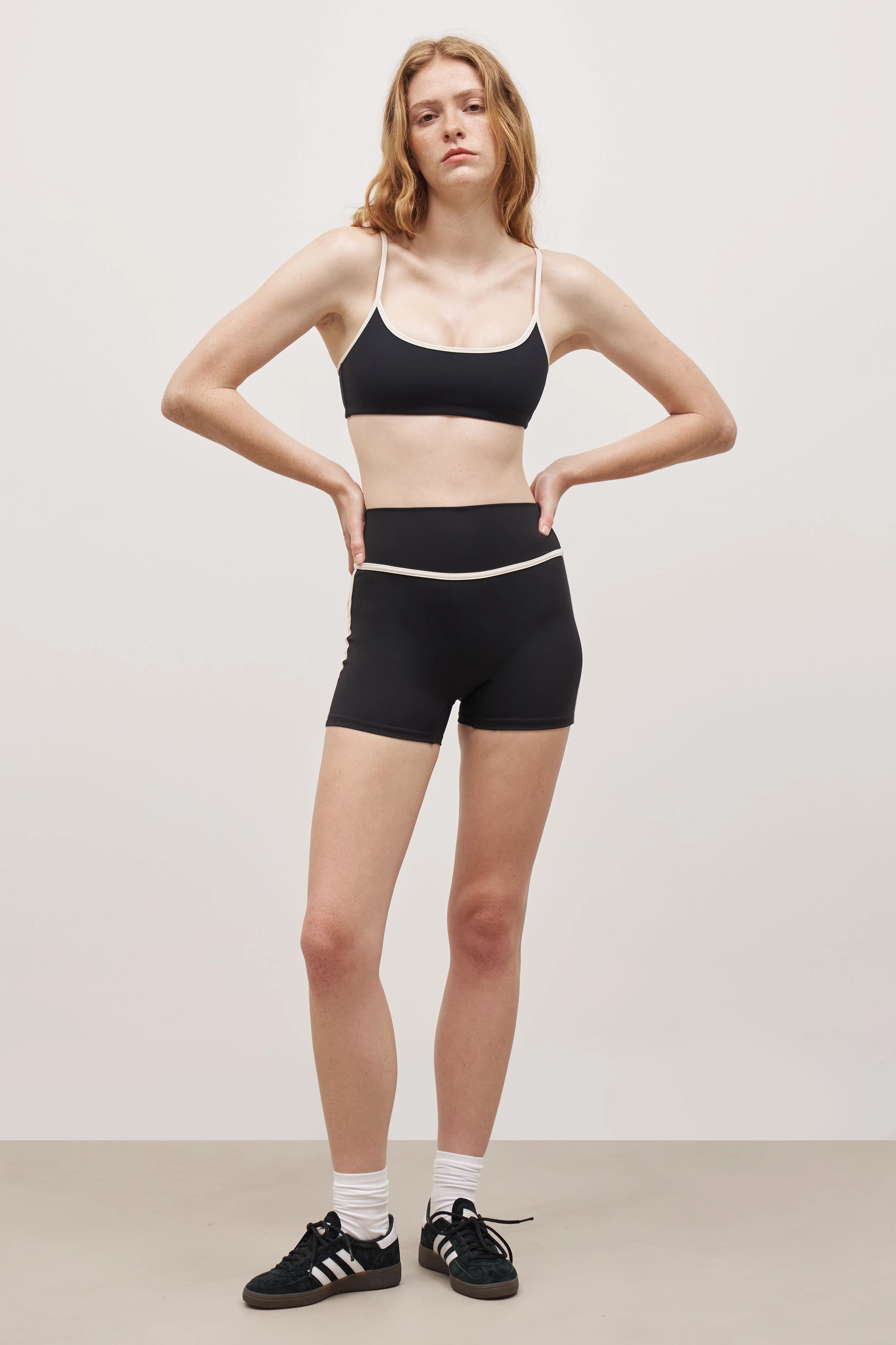 Base Contrast Trim Shorts - Black/Tofu Zero Waste Cut Pattern