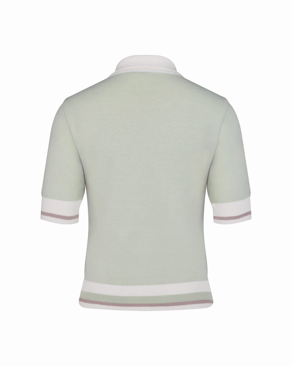 Hypoallergenic Fiber Color combination crop knit - Green