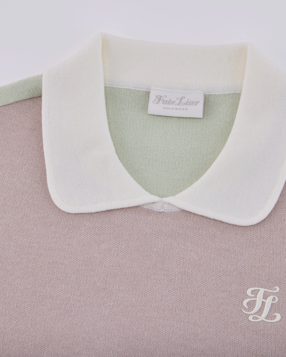 UltraSoft Lining Contoured Side Panels Color combination crop knit - Green
