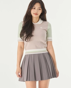 Color combination crop knit - Green VentilatedBack